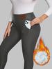 Leggings en Laine Doublés Polaire Taille Haute pour Femmes - Pantalons de Yoga Skinny Chauds pour l'Automne/Hiver
