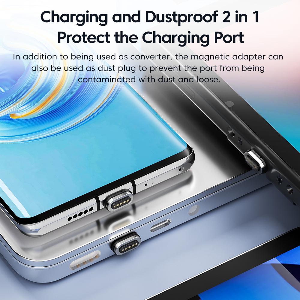 Toocki 100W Magnetic USB C Adapter To Type C For Xiaomi Huawei LED Display OTG Connector USB C Female Converter For Oneplus LG 3
