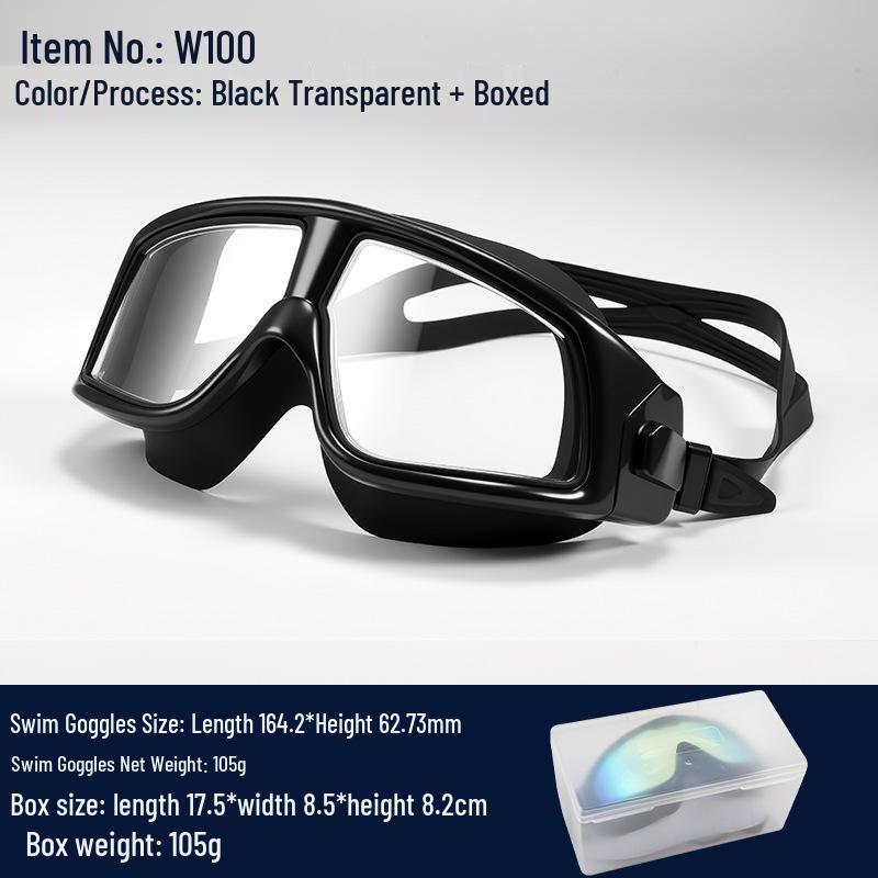 High-Definition Anti-Fog Adult Waterproof Swimming Goggles - Unisex Large Frame Design