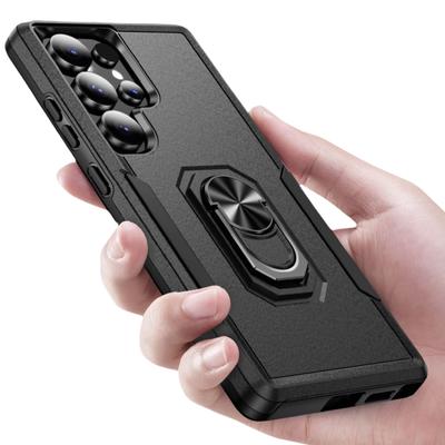 For Samsung S25 Ultra Ring Holder Protective Case for Samsung Galaxy S25 Ultra S24 Plus S23 FE S22 Black Phone Bag
