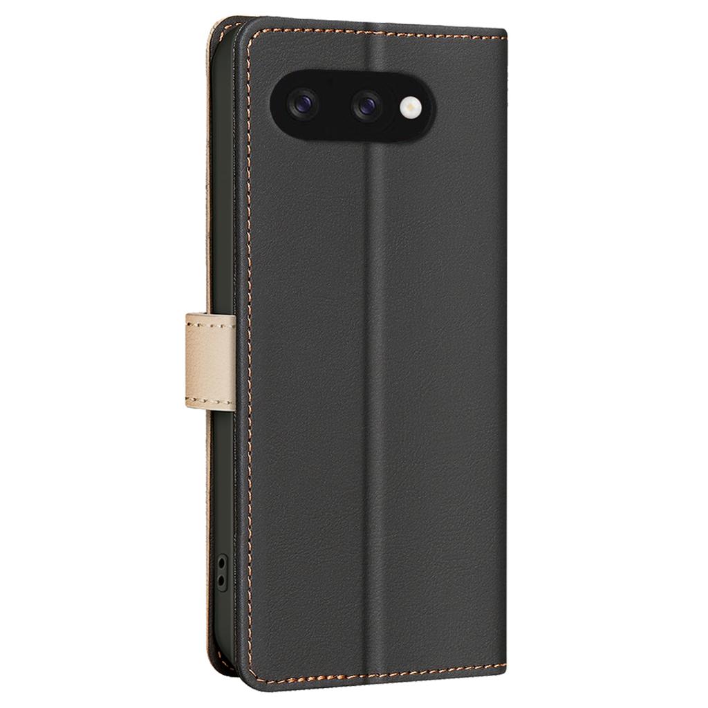 BINFEN COLOR BF33 pro Google Pixel 9a Kožené pouzdro Splicing Color Blokování RFID