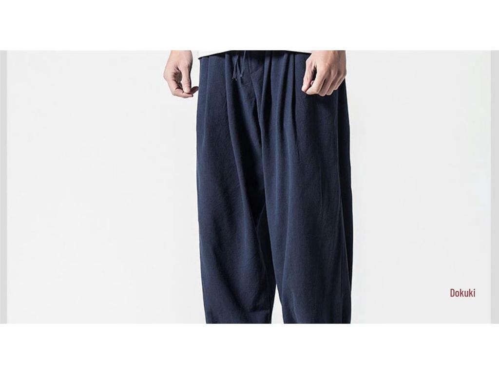Monk Loose Cotton-Linen Meditation Pants - Hemmed for Spring & Summer
