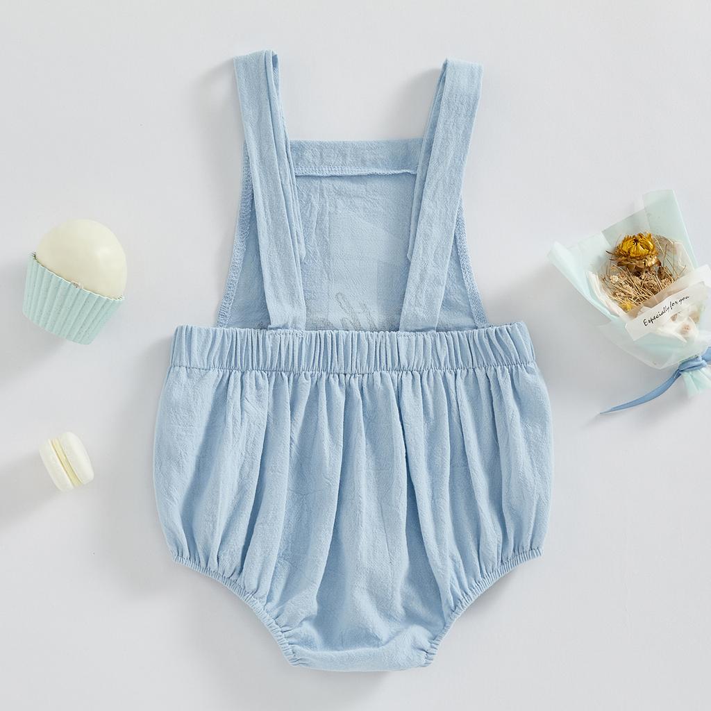 Baby Overalls Romper Number and Letter Print Summer Adorable Elastic Band Jumpsuits