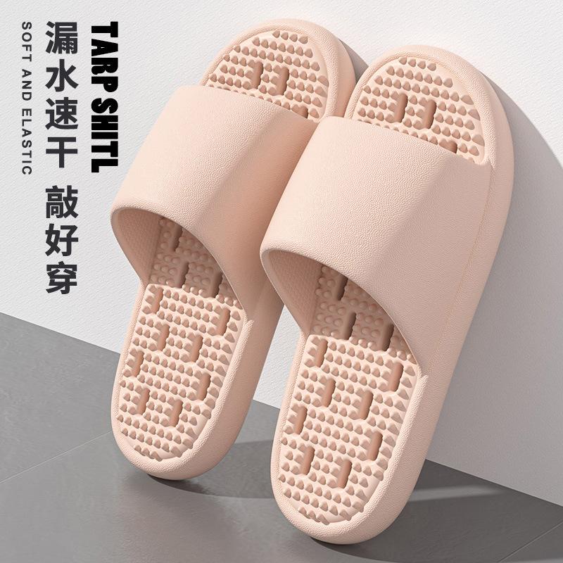 

Silent leaking slippers ladies bathroom bath non-slip home indoor bathroom hollow hole eva cool slippers 36-37 розовый