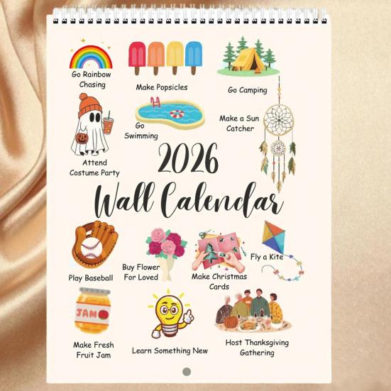 2026 Wandkalender Jan. 2026 - Dez.2026 Vertikaler 12-Monatskalender zur Terminplanung, Organisation für Homeoffice