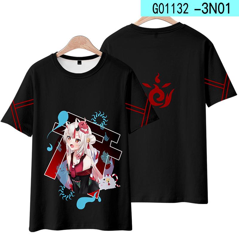Hololive VTuber Nakiri Ayame Shirakami Fubuki T-shirts 3D Print Kid Anime Tee Men Women Short sleeve Top Harajuku O-Neck T shirt