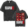 2026 T-shirt a maniche corte con scollo rotondo Y2k Unisex Nuova Top Magliette T-shirt Giocatore Red Dead Redemption 2 Lavata Vintage