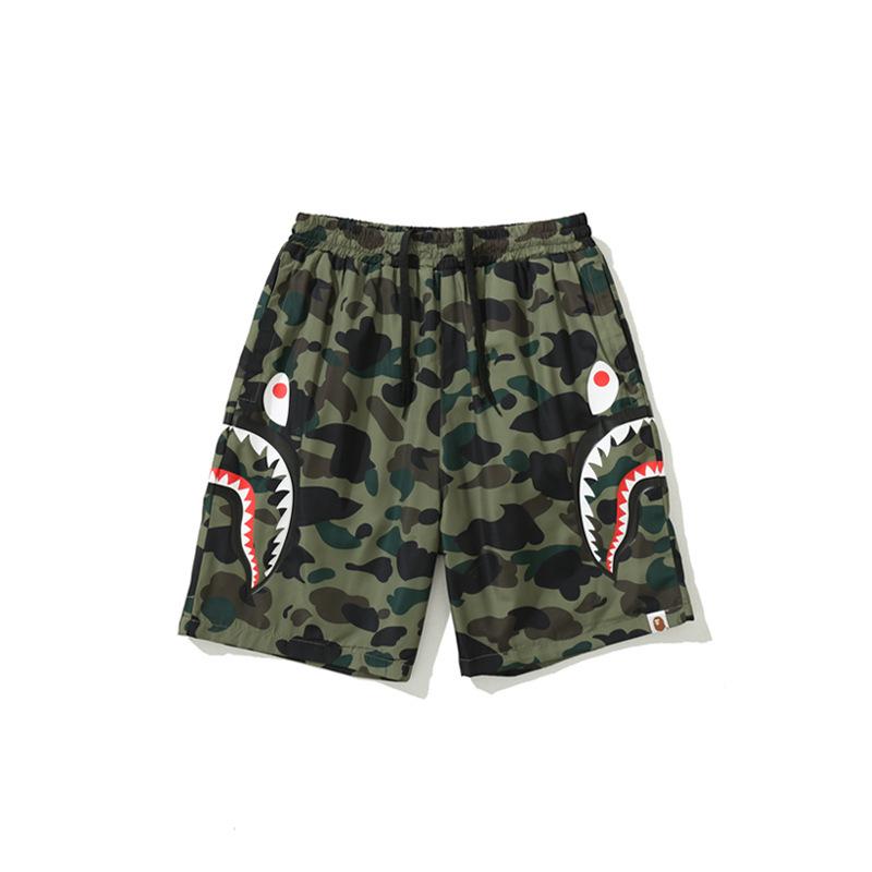 Pantaloncini Casual Bape Shark Camo da Uomo Estivi da Spiaggia Board Shorts a 5 Tasche Pantaloncini da Campo Streetwear
