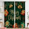 2pcs,2D Plane Printing Curtains Digital Printed Tree and Presents Polyester (without Rod) Holiday Perfect for Bedroom, Kitchen,