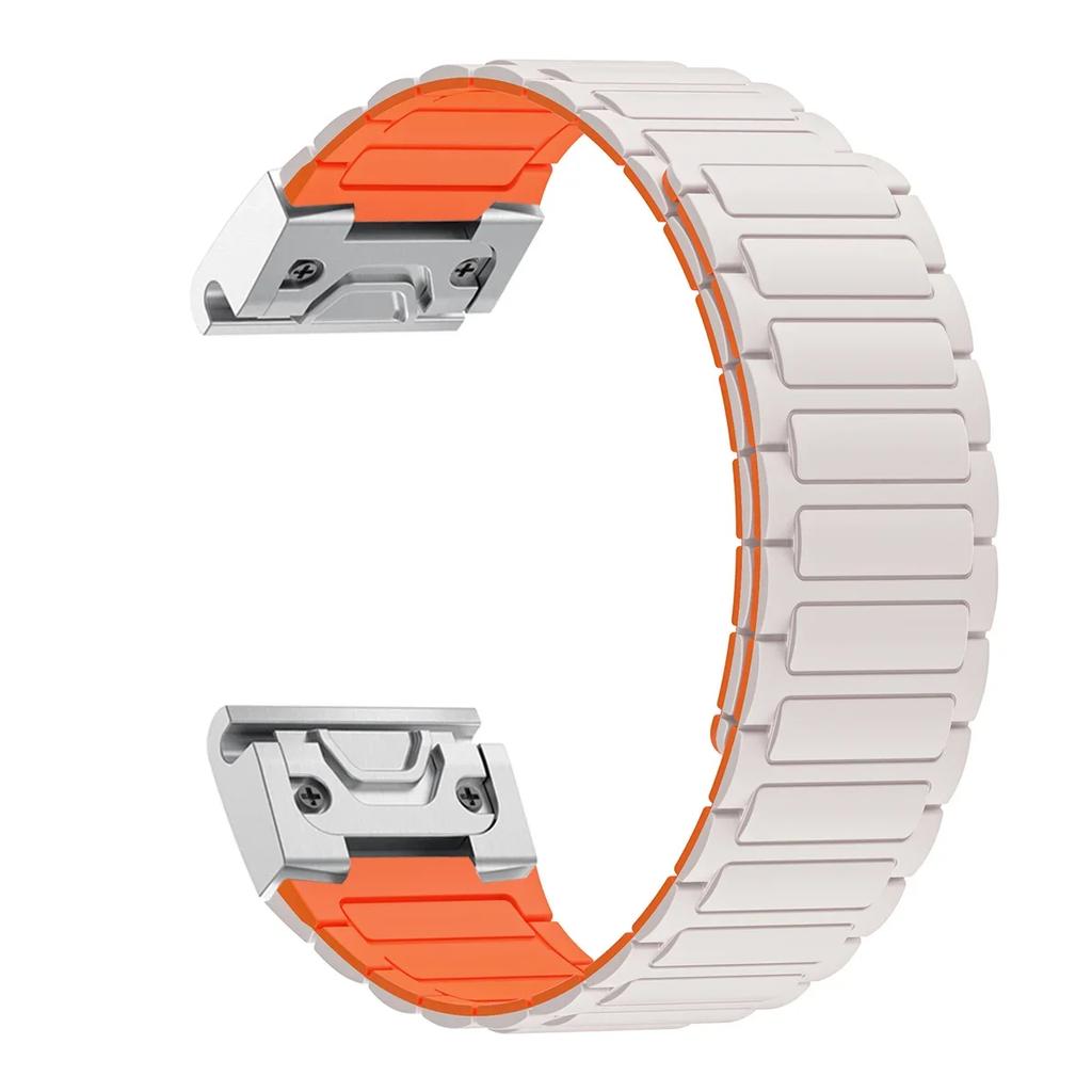 26mm Magnetic Silicone Strap for Garmin Band Fenix 8 51MM 7X 7 Pro Fenix 6X 5X 5Plus Tactix 7 Enduro 3 Loop descent mk1 Bracelet