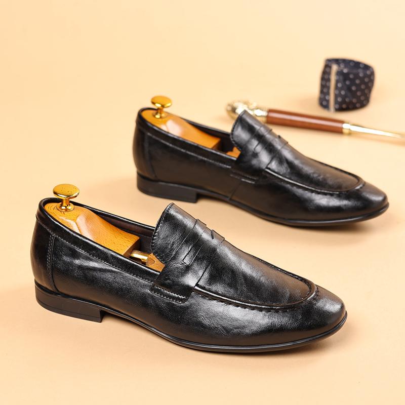 Fashion Man Lightweight  Casual Leather Loafers Fashion Outdoor Driving Office Footwear Casual Business Dress Shoes Slip On Walking Shoe
