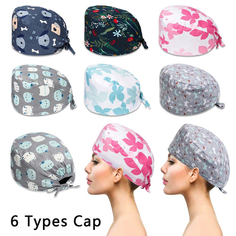 With Sweatband Cotton Floral Print Nurse Cap Bouffant Cap Scrub Hat Doctor Hat With Sweatband Cotton Floral Print Nurse Cap Bouffant Cap Scrub Hat Doctor Hat