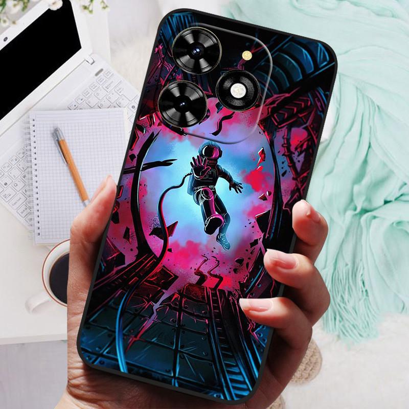 For Tecno Spark 20 Pro Case Black Silicone Bumper Wolf Lions Soft TPU Covers for Tecno Spark 20C 20 Funda Coque Spark20 KJ5