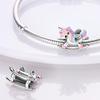 925 Sterling Silver Colorful Charms Beads Elk Elephant Scarab Cross Pet Cats Dogs Dangle Fit Original New Bracelet Jewelry