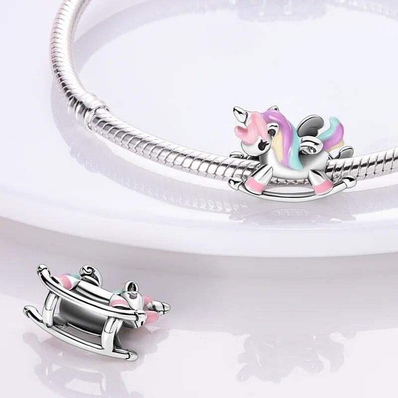 925 Sterling Silver Colorful Charms Beads Elk Elephant Scarab Cross Pet Cats Dogs Dangle Fit Original New Bracelet Jewelry