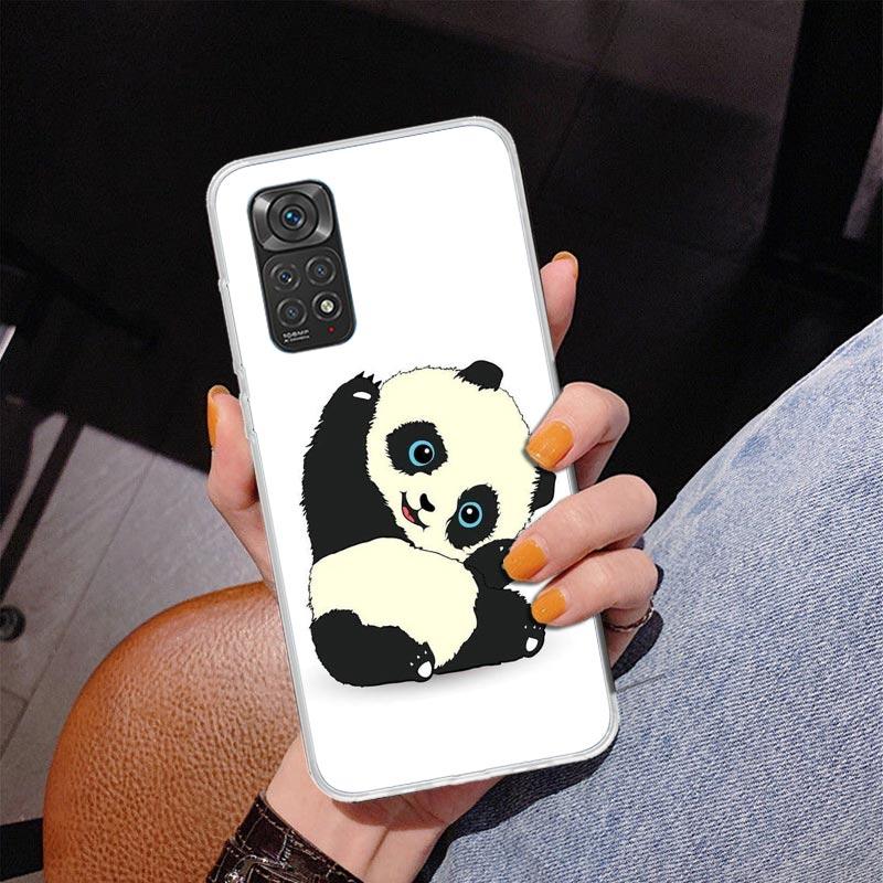 Cartoon Cute Panda Bear Phone Case For Xiaomi Redmi Note 15 14 13 12S 12 11 Pro Plus 14S 11S 11E 10 10S 11T 5G Personalized Cove