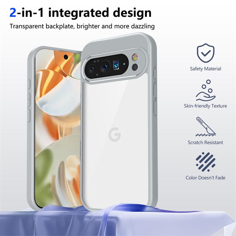 For Google Pixel10 Pro Case Plating Silicone Bumper Shockproof Clear Back Cover Matte Hard Phone Case for Google Pixel 10 Pro 5G