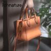 Johnature Luxus kézitáska Valódi bőr női táska, kézzel készített természetes, valódi marhabőr egyszínű, egyszerű válltáskák