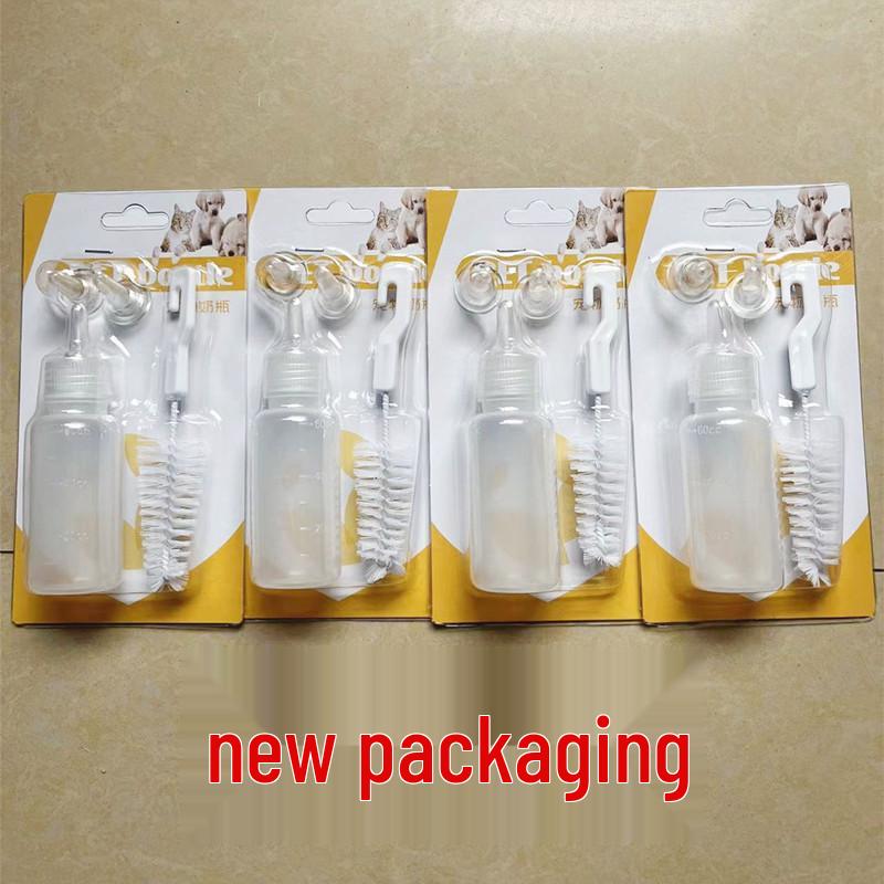 Sada lahviček na mléko s měkkým dudlíkem pro novorozená koťata a štěňata