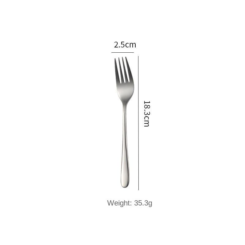 HANYANG Besteck aus 304 Edelstahl, Tafelgabel, Obstgabel, runder Löffel, Eisportionierer, Kante, rund, glatt, dick, Geschenke