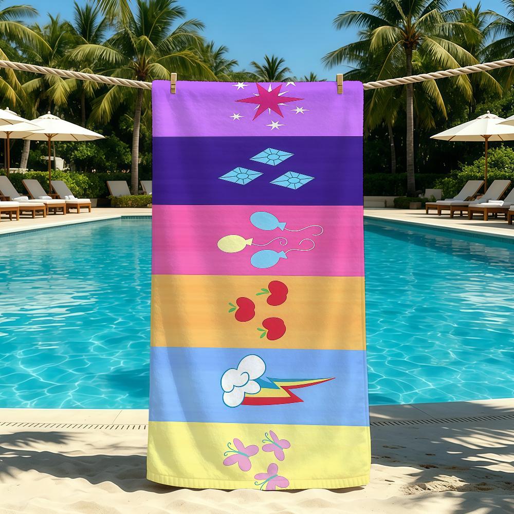 Cartoon M-My L-Little P-Pony Towel For Outdoor Camping Beach Towel Super Absorbent Quick-Drying Summer Towel