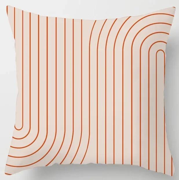 Geometric Abstract Pattern Plush Square Cushion Cover Family Chair Living Room Bedroom Sofa Decorative Pillowcase 45X45Cm