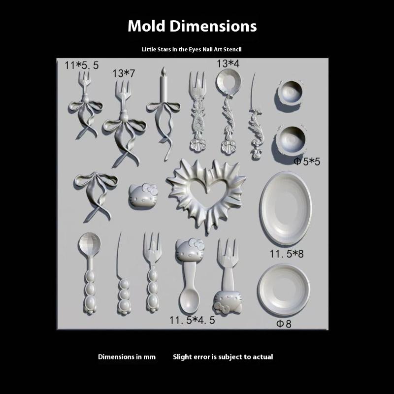 

1 Piece Silicone Nail Art 3D Mold DIY Design - Butterfly Angel Fruit Decoration Self-Made Wearing Armor Tools for Creative Nails