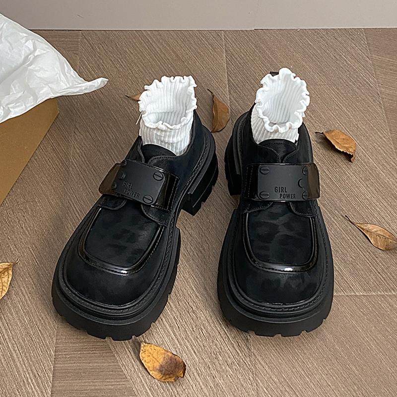 

Балетки Платформа Женские Лоферы Обувь Леопард Платье Дизайнер Спортивная Обувь Осень Женщина Мэри Джейн 2025 Мода Zapatillas De Mujer 40 чёрный