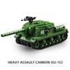 Zweiter Weltkrieg Sowjetischer ISU-152 schweres Sturmgeschütz Panzerzerstörer Selbstfahrlafette Artillerie Bausatz Modell Militärische Bausteine Spielzeug