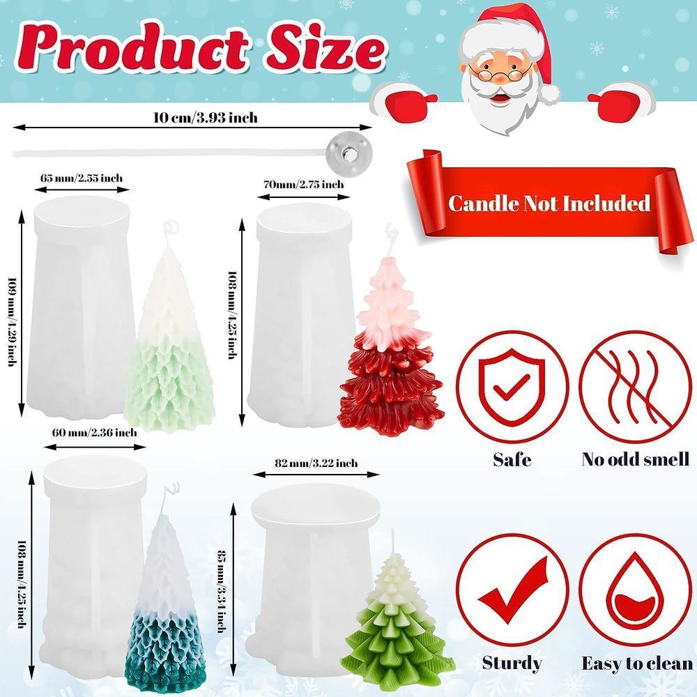 3D Tree Shaped Candle Silicone Mold Tree Shaped Design Candle Mold Xmas Pine Candle Molds Christmas Theme For Holiday Gifts