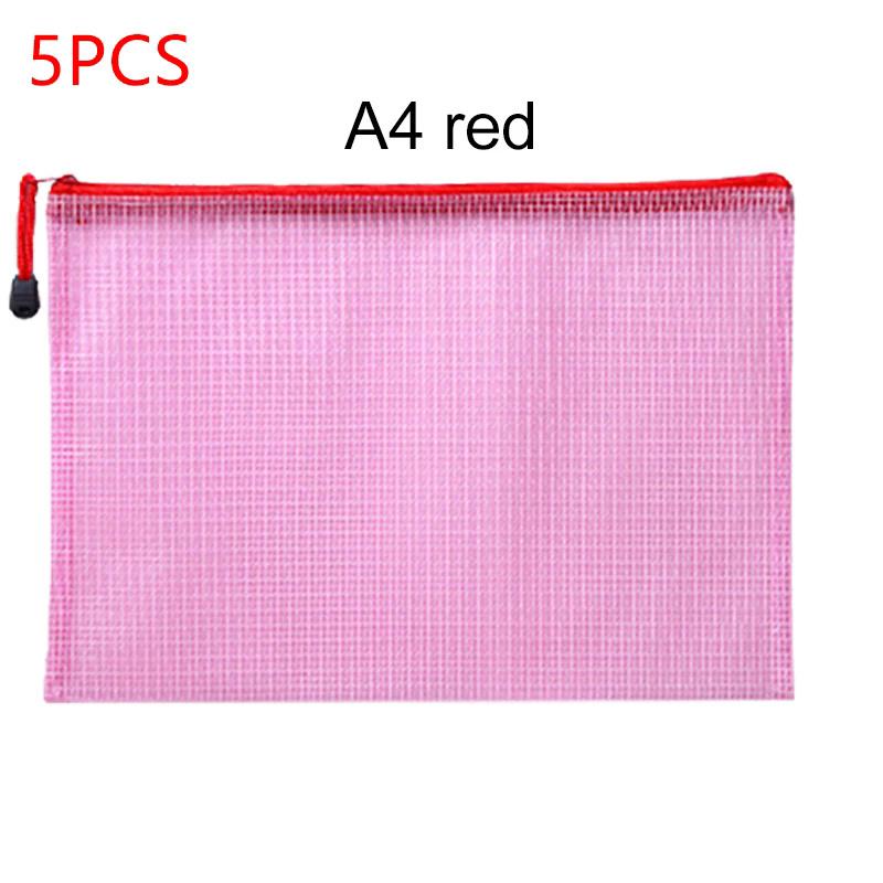 Mesh Zipper Pouch Document Bag A4/A5 Waterproof Zip File Folders Pen Bag Storage Bags School Office Supplies Document Folder TMZ