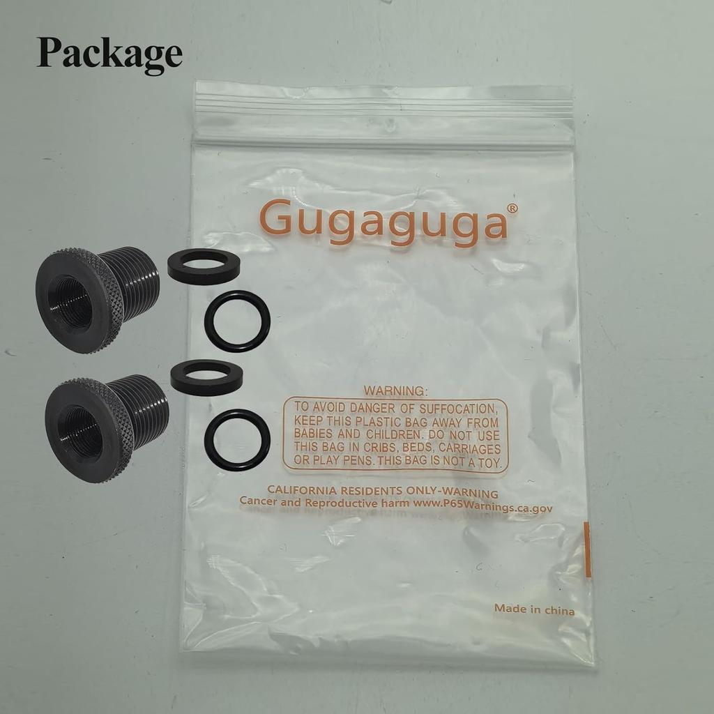 2 Pack Thread Adapters And Washers, 1/2 * 28-3/4 * 16, Black