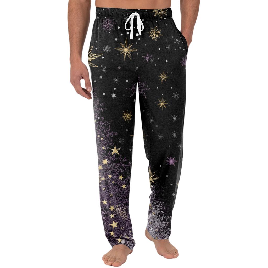 Herren Strickmode Print Tasche Freizeithose Schlafanzughose