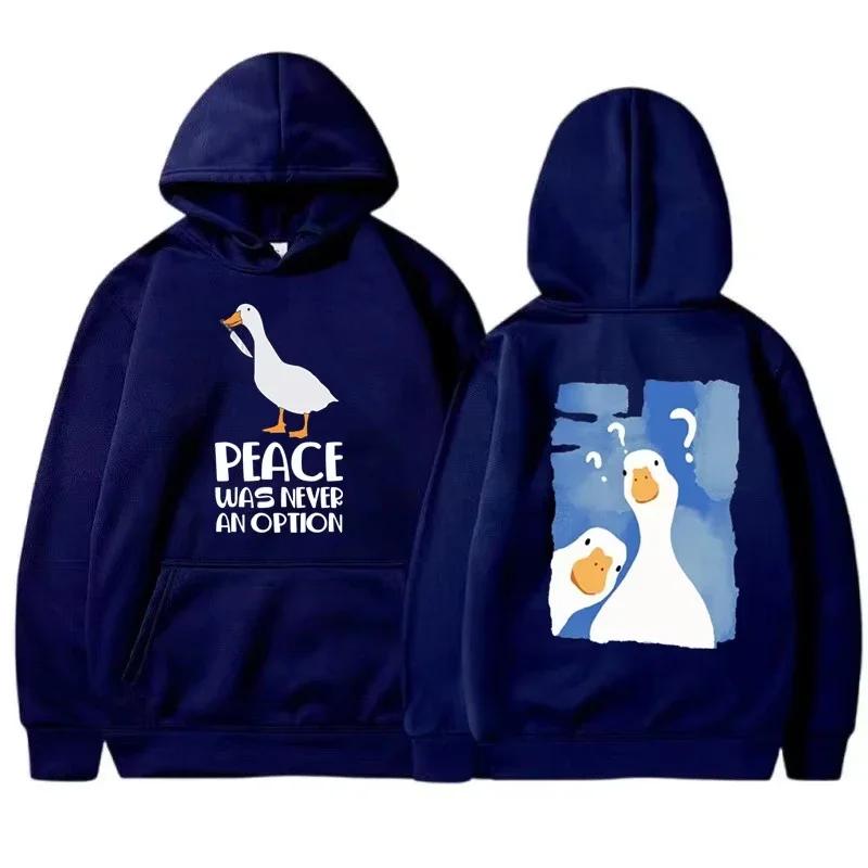 2025 Fashion Male and Female Couples Cute Duck Print Hoodie Casual Hoodies Pullovers Sweatshirts Men's Color Hoodies Sweatshirt
