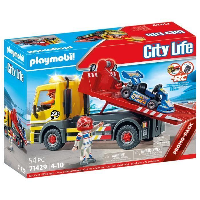 PLAYMOBIL 71429 Mașină de remorcare cu quad, City Life, 2 personaje, De la 4 ani