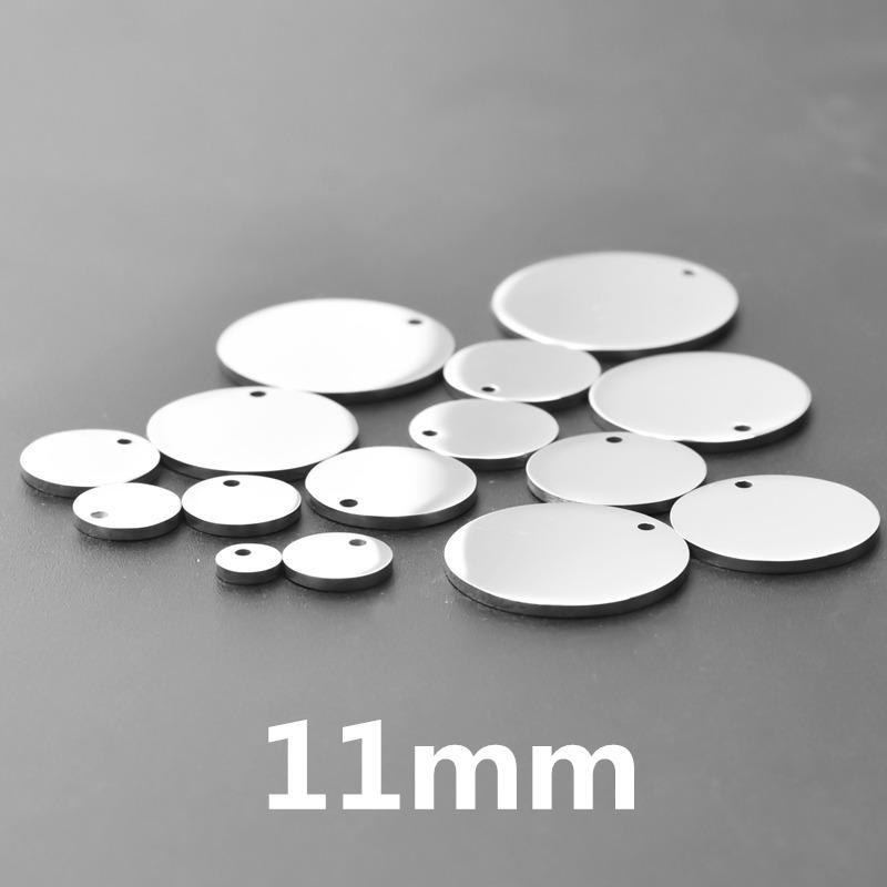 10pcs Round Blank Tag Charm Stainless Steel Pendant Charms For Jewelry Making DIY Supplies Material Silver Color 6-30mm Findings