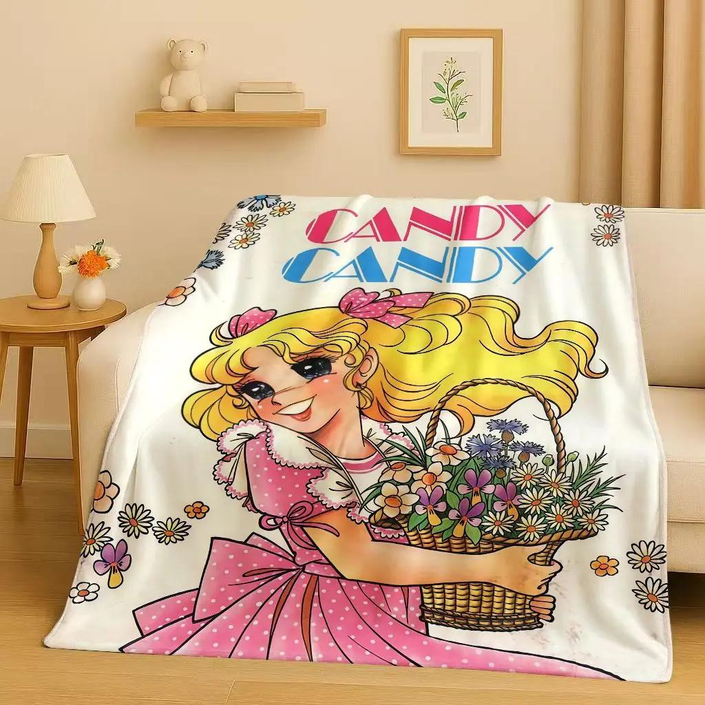Coperta in Flanella Classica Cartoon Caramelle Dolce Ragazza, Coperta Morbida Calda in Peluche per Casa Camera da Letto Letto Divano Ufficio Bambino