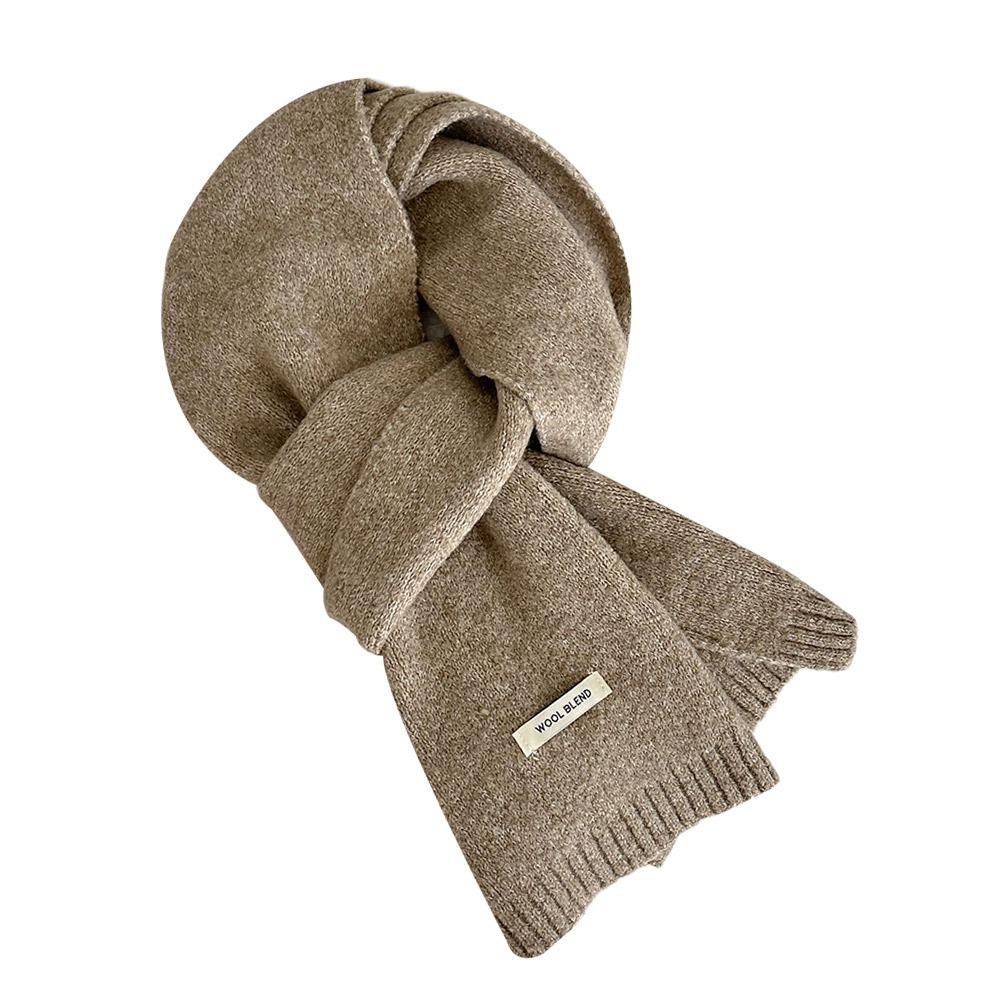 

Fashion Warm Winter Scarf Soft Woolen Neck Scarf Solid Color Thicken Neck Guard Shawl Women Men хаки