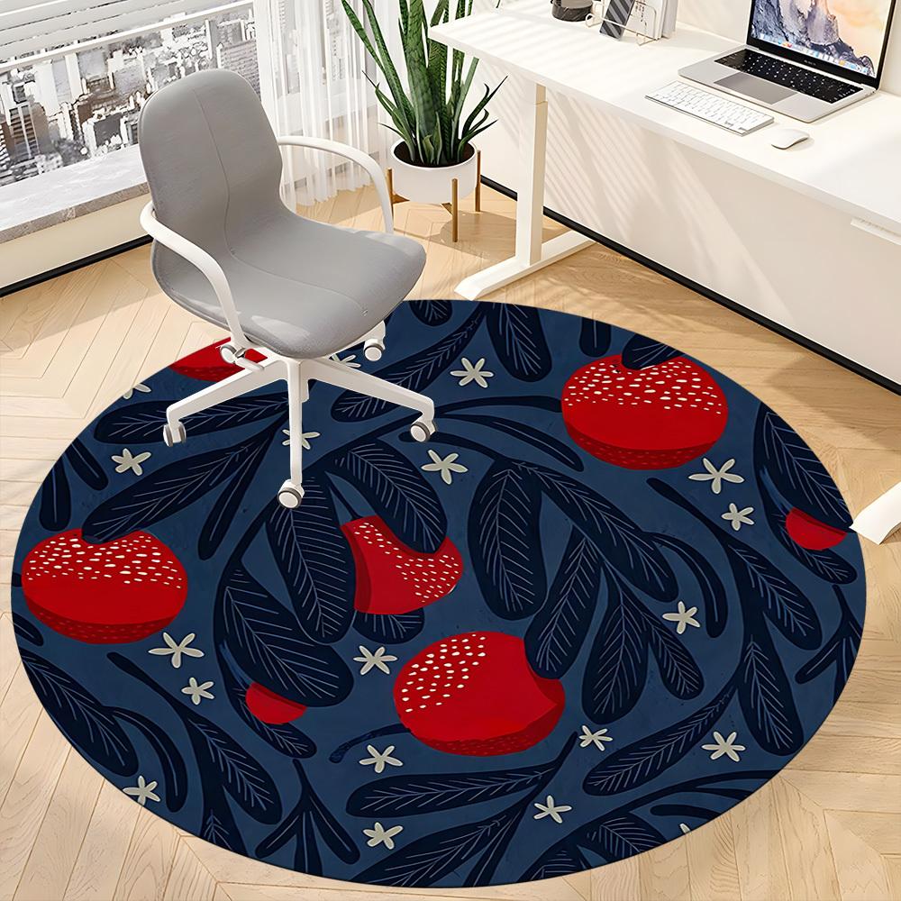 1pc Apple Pattern Chair Carpet for Office Non Slip, Lightweight, Machine Washable Rug for Office Holiday Decor