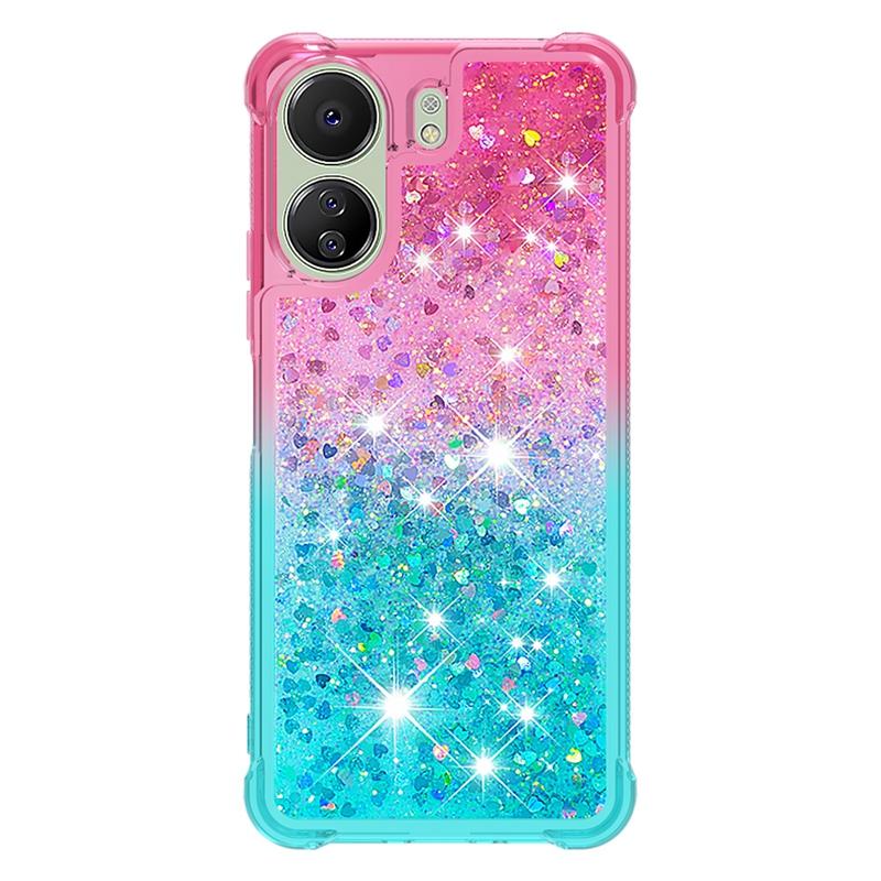 13C Pouzdro Pro Xiaomi Redmi 13C Kryt Malovaný Vzor Třpytivý Tekutý Kryt s Pískem pro Xiomi Redmi 13C 12C Pouzdro na Telefon Fundas