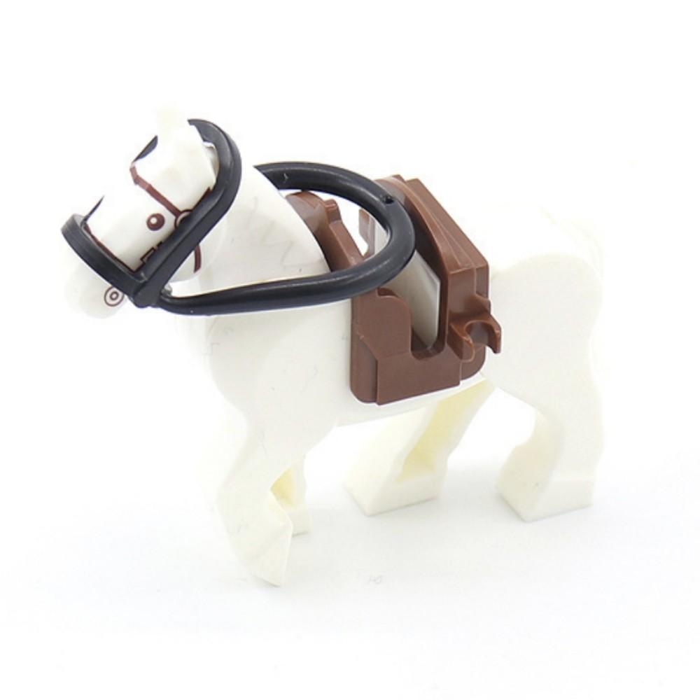 Non-Toxic Moc 10Pcs 93087 4491 Horse Rope Saddle With Clips Building Blocks Kit Compatible Brands Animal Bikes Bricks Particle Toys Gifts