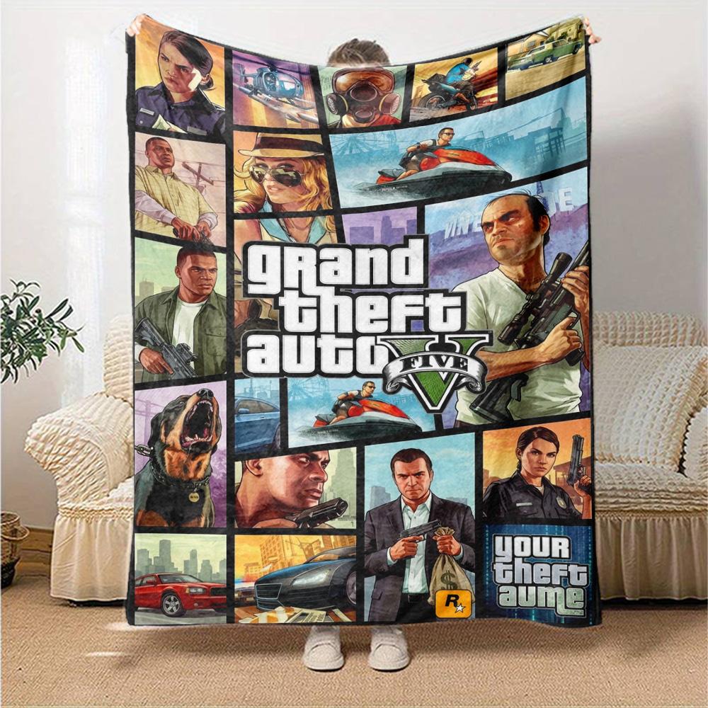 Name Custom Gta Print Flannel Blanket High Quality Warm Comfortable Cover for All Seasons Perfect for Gifts Home Decor