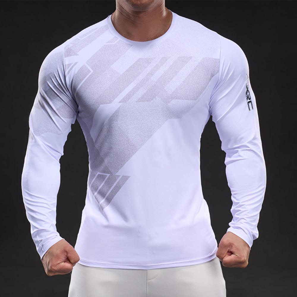 Neues Schnelltrocknendes Eisseiden-Langarm-T-Shirt für Herren Lässig Sportlich Elastisch Fitness Outdoor-Oberteil für Herren