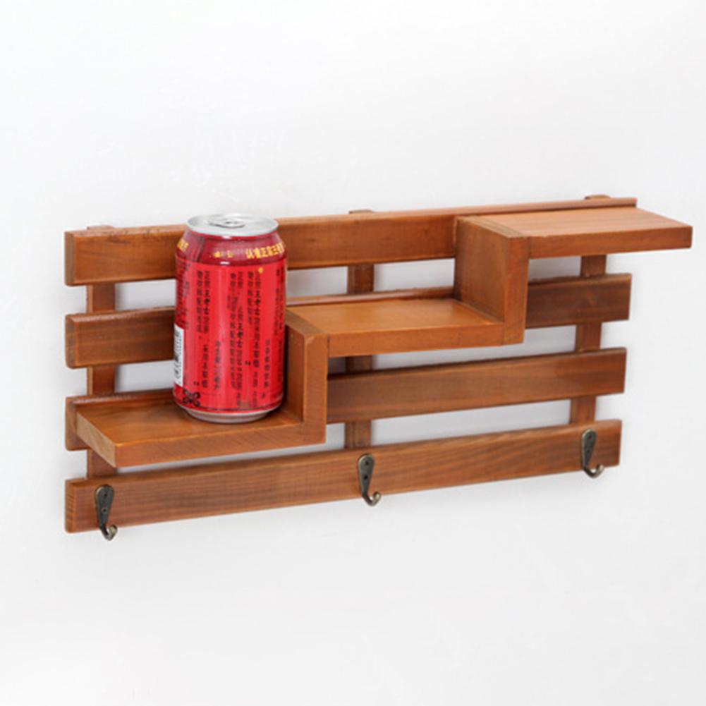 Buy Sweet Home Wall Mounted Hanging Wood Stair Storage Rack Storage ...