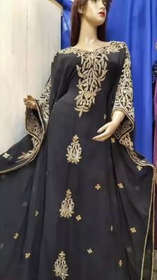 Abito Farasha Abito marocchino lavorato a mano Dubai Elegante Abaya Lungo caftano islamico