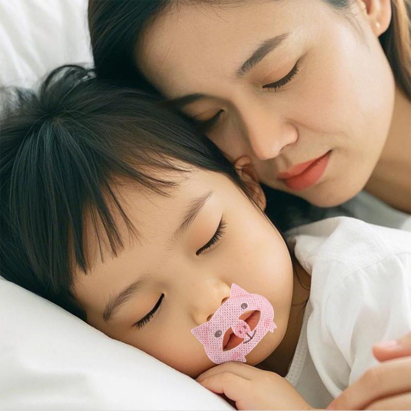 30 ks Dětské kreslené náplasti proti chrápání na spaní se zavřenými ústy, náplast pro korekci dýchání, náplast pro ztišení, ortotická páska