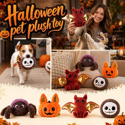 Halloween Plush Squeaky Durable Chew Toy for Pets Soft Skull Shaped Interactive Sound Toy for Dogs and Cats Indoor Outdoor Use