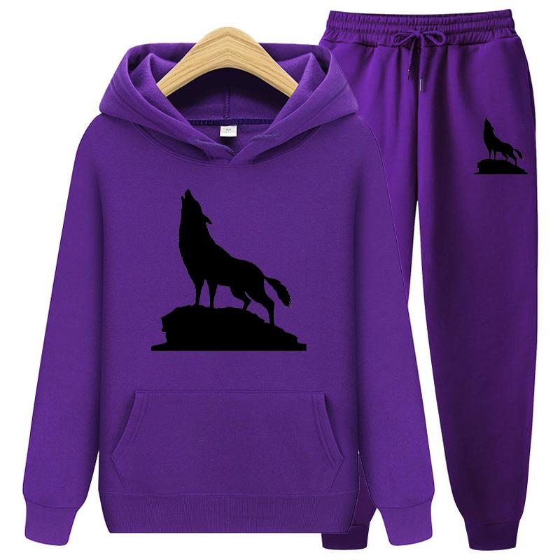 Autumn Winter Women's Hoodie Suit  Trousers Leisure Running Sports Sets Print Two-Piece Set Fashion Jogging Tracksuit