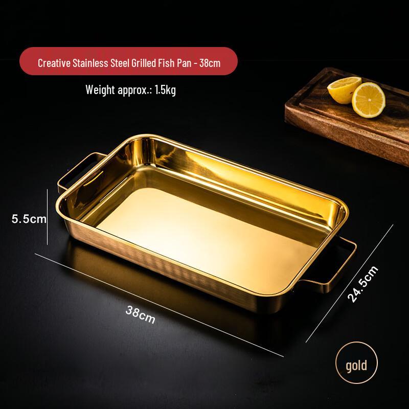 

ZISIZ Golden Rectangular 3-Compartment Serving Tray