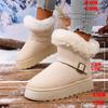 Fashion Fashion Buckle Faux Fur Snow Boots for Women Warm Plush Lining Platform Winter Boots Woman Non Slip Faux Suede Ankle Botas Mujer